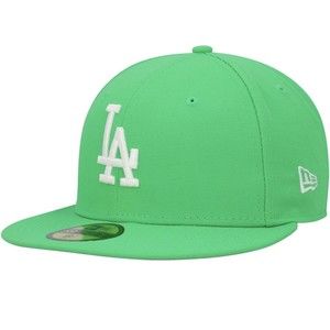 BRAND NEW Los Angeles Dodgers NEW ERA 59FIFTY Green Logo Hat Mens Size 7 3/8